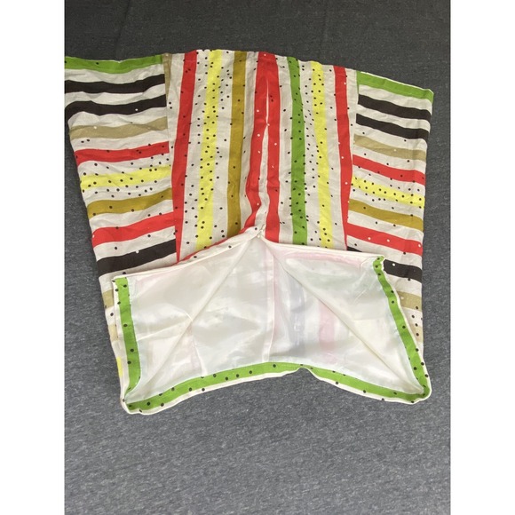 Acova Anthology Linen Skirt Womens US 6-8 Multicolor Rainbow Striped Polka Dots - Picture 7 of 10